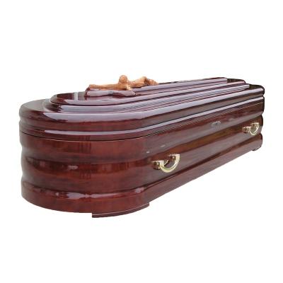 China European Style European Spanish Style Customized Solid Wood Funeral Casket Casket For Adult for sale