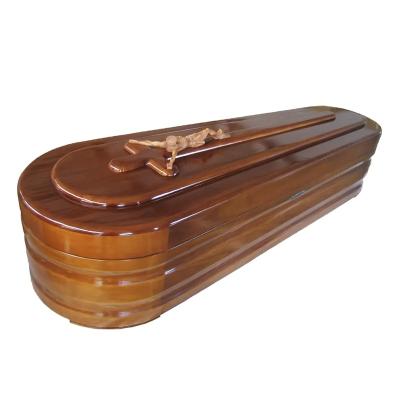 China European style low price senatop coffin and American style wooden coffin wooden casket with crucifix for sale