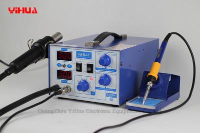 China 2 in 1 hot air pcb digital soldering station with soldering iron holder for sale