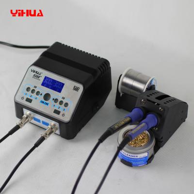 China YIHUA 938D+ Anti-static Double Soldering Iron Handles Soldering Station With Unique Stand for sale