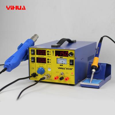 China YIHUA 853D+ 3 In 1 Hot Air Mobile Phone Rework Station , Lead Free Soldering Rework Stations for sale