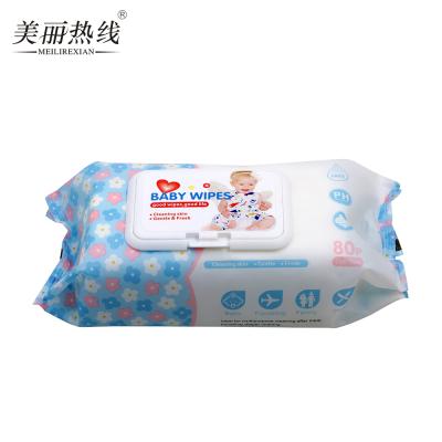 China Natural Fiber 80pcs Baby Skin Care Baby Water Wet Plant Cleaning Cloth for sale