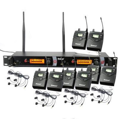 China 100 Meter 8 Bodypacks In Ear System M-2050 Wireless Noise Monitoring MIC System In Ear Monitors Earphone for sale