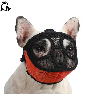 China Stored HANDOU Muzzle Bark Bite Breathable Short Adjustable Mouth Mask Pug French Bulldog Muzzle Anti Dog Muzzle Chew For Dog for sale