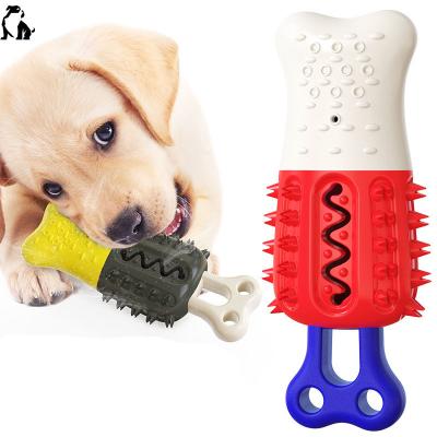 China HANDOU TPR Bone Pet Toy Pet Dog Chew Toys Pet Tooth Cleaning Leakage Viable Durable Dog Food Toys for sale