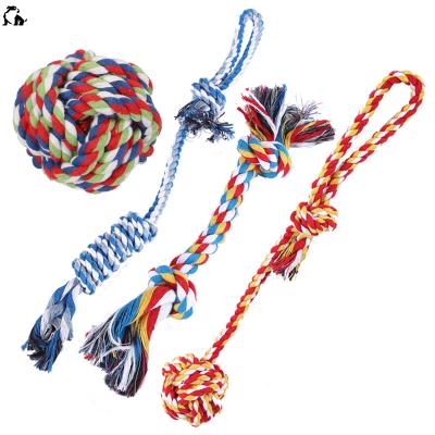 China Viable Wholesale Dog Chew Toy 4 Sets Dog Toy 4 Sets Sharp Grinding Chew Toy Cotton Rope Pet Toy for sale