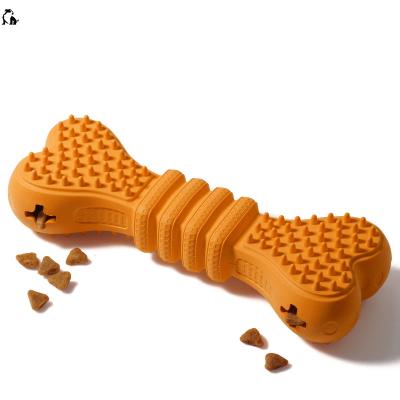 China HANDOU New Design Dog Food Bone Durable Dog Chew Toy Rubber Tooth Viable Disjoint Cleaning Toy for sale