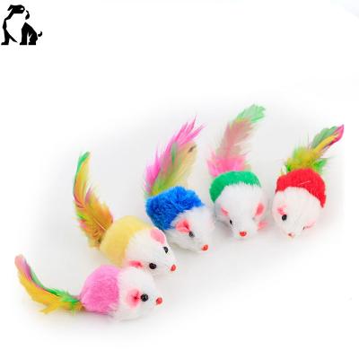 China Viable Fashionable Brand Small Mouse Shape Cat Toy Squeaky Plush Toy Interactive for sale