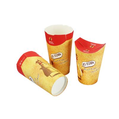 China Customized Disposable 16oz / 20oz Food Grade Disposable French Fries Cup Takeout Box Packaging for sale