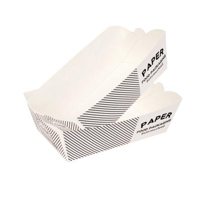 China Food Grade Disposable White Cartoon Tray Takeout Carton For Snacks for sale