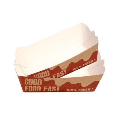 China Disposable Disposable Food Cowhide Cardboard Snack Potato Box Tray for sale