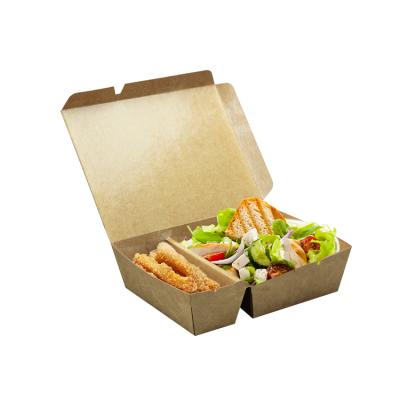 China Recyclable Customized 2/3/4/5-Compartment Paper Lunch Box for sale