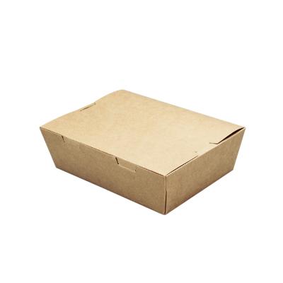 China 700ml Biodegradable Biodegradable Cowhide Coated Lunch Paper Boxes for sale