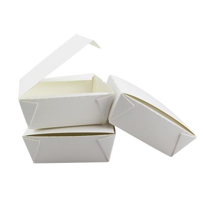 China Disposable Cardboard Disposable White Lunch Food Takeout Box Soak Film Waterproof Oil-proof Bento Box for sale