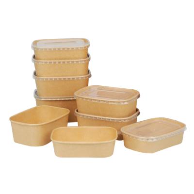 China Rectangular Bowl Disposable Bento Fast Food Packing Box Takeout Lunch Box Wrapping Paper for sale