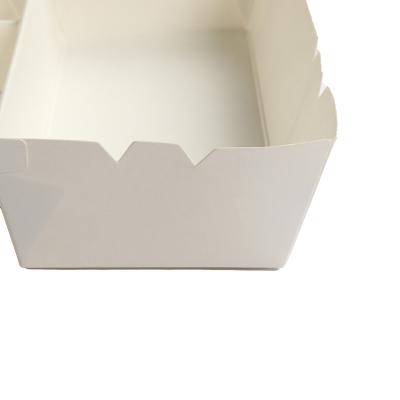 China Biodegradable Stain Bowl Salad Fried Chicken BBQ Grill Oil Proof White Takeout Split Bowl for sale