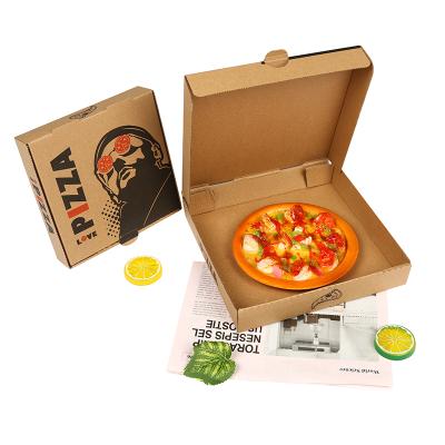 China Recyclable Wholesale Brown Cheap Corrugated Pizza Boxes Corrugated Pizza Box Color Printing Kraft Paper Pizza Boxes Custom for sale