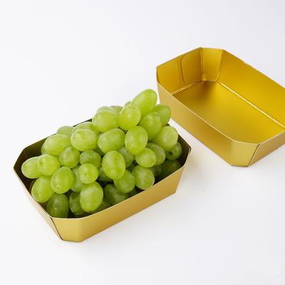 China Disposable Gold Type Disposable Packaging Box Supermarket Fruit Box Cherries Cherry Packing Store Ship Box for sale