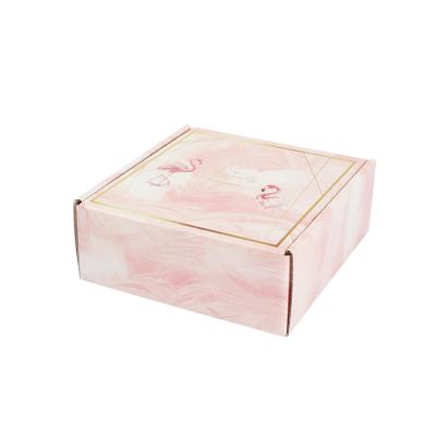 China Customized Recyclable Pink Flamingo Corrugated Cardboard Airplane Box Mail Shipping Box for sale