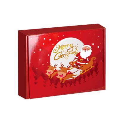 China Stain Recyclable Universal Christmas Elk Airplane Box Red Gift Packing Box for sale