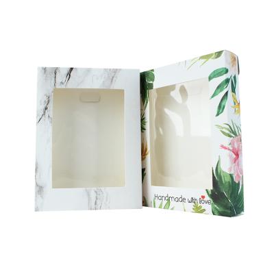 China Customized Recyclable Transparent PVC Window Color White Paper Card Gift Packaging Box for sale