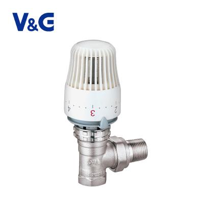 China General China Supplier 1/2 3/4 Inch Brass Shower Water Angle Radiator Valve With Thermostatic Valve Head for sale