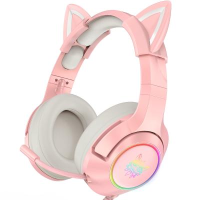 China Pink Earphone ONIKUMA K9 Gaming Headset With Sound Canceling Microphone For Xbox Girls for sale