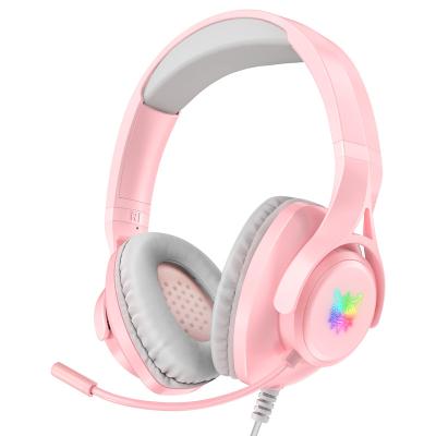 China Onikuma X16 RGB Pink Wired PC Edging - Sound Gaming Headset Gamer Earphone With Microphone for sale