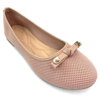 China Fashion Trend Women Flats Flat Shoes Customized OEM and Classic Casual Daily Walking Fly-knit TPR Material Heel Lady Wear Flat Shoes for sale