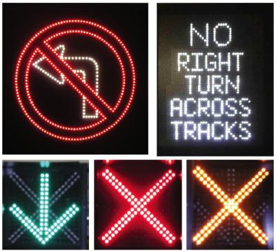 China SMD Road LED Lane Control Signs Color Configuration Red Cross / Green Arrows for sale