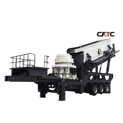 China Medium Quarry 150T/Hr Mobile Stone Powder Crusher Mobile Rock Cone Crusher Factory Price for sale