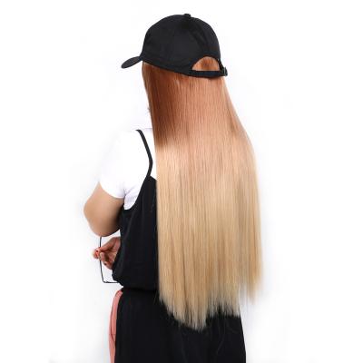 China Silky Straight Wave Wavy Straight Braid Baseball Cap Wig 22 Inches for sale