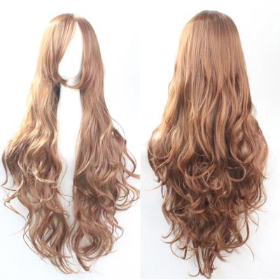 China French Curl Factory Price 20 Colors 80cm Long Curly Women's Cosplay Wig Hair Party Synthetic Hair Accessories Wigs for sale