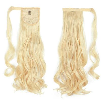 China V-Tip Hair Remy Hair 613 Color Various Curls Wrap Around Magic Paste Clip In Ponytail for sale