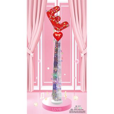 China Self-Sealing Love Foil Letter Balloon With Bracket Kit Birthday Party Room Decoration Balloon Column Romantic Wedding Wedding for sale