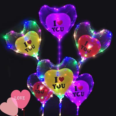 China Gift Toy Cheap Bobo Heart Shaped Balloons 20 Inch Led Balloon Lights For Party Decoration for sale