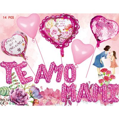 China Happy Gift Toy Spanish Mother's Day Foil Helium Balloons For Mother Party Decoration for sale