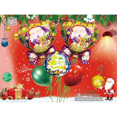 China 16 Inch Helium Latex Aluminum Foil Balloons Christmas Balloons Party Decoration Gift Toy for sale