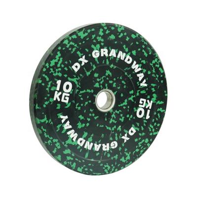 China 10KG Green Color Weight Lifting Rubber Spot Rubber Particles Bumper Plates for sale