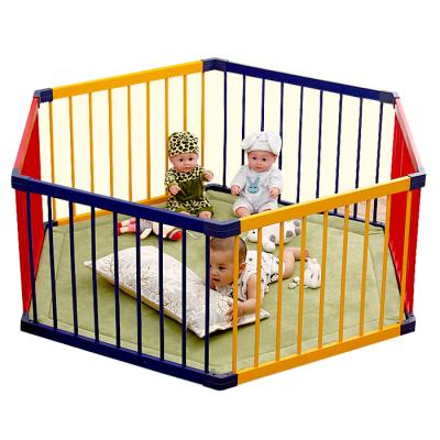 China Wooden Easy Assembly European Standard Colorful Baby Playpen for sale