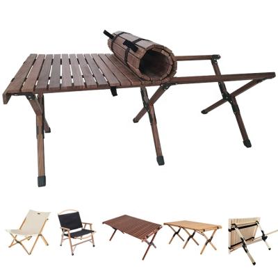 China Modern 2021 New Roll Up Camping Table Camping Folding Table And Chairs Set for sale