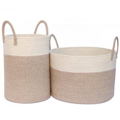 China Sustainable Wholesale Amazon Rope Basket Cotton Large for sale