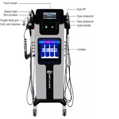 China Face Lift 8 in 1 Micro Hydra Oxygen Jet Aqua Skin Machine Dermebrasion Eye Massager Machine for sale