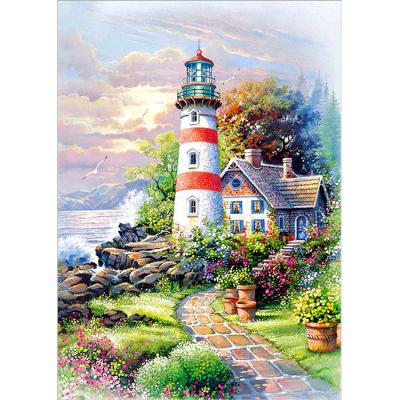 China Waterproof+ECO-Friendly Hot Sale Low MOQ Disegno Home Decoration An Idyllic Diamante Landscape Painting Diamond for sale