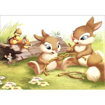 China Waterproof+ECO-Friendly High Level European Style Multiple Sizes Rabbit Cartoon Diamond Painting for sale