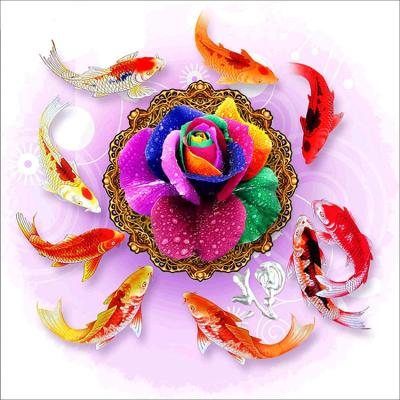 China Waterproof+ECO-Friendly new arrival diamante pintura diamond drawing custom multiple sizes golden fish diy diamond painting for sale