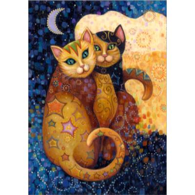 China Waterproof+ECO-Friendly Latest Design Waterproof+ECO-Friendly Painting Series Cat Moon Decorative Animal Diamond Paste Cross Stitch Diamond Painting for sale