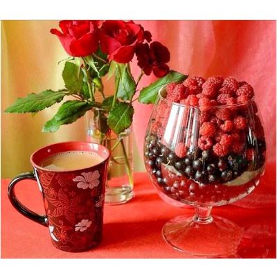 China Hot Sale Home Decoration Waterproof+ECO-Friendly Low MOQ Direct Sales Drawing Red Rose Diamond Painting Unframed for sale