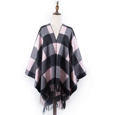 China New European American Style Hot Cashmere Winter Poncho Shawls Hot Cashmere Shawl Women Multiple Trustworthy Free Sample for sale