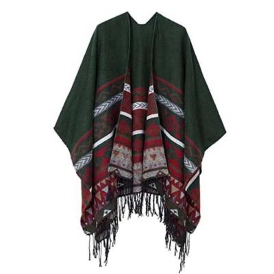 China Top Rated Cap Poncho Shawls Cloak Women Cashmere Competitive Price Fashion European American Women Shawl 2022 for sale